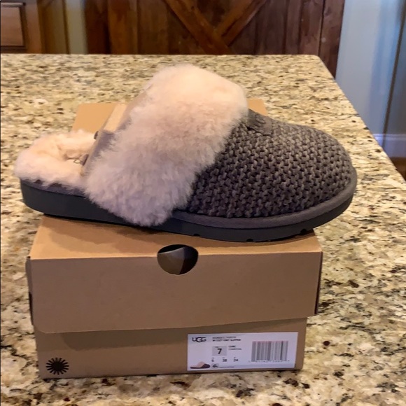 UGG Shoes - UGG cozy knit slippers in charcoal
